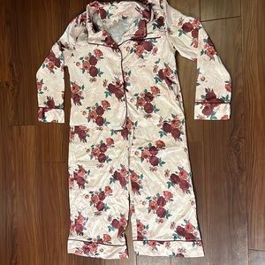 Joyfolie Mia Joy pink floral satin pajamas